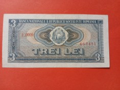Bancnota 3 lei 1966 - VF-&gt;aXF
