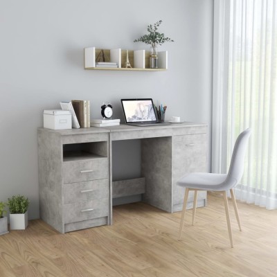 vidaXL Birou, gri beton, 140 x 50 x 76 cm, lemn prelucrat 3054784 foto