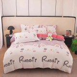 Cumpara ieftin Lenjerie Cocolino 4 Piese Pentru Pat Dublu cu Elastic- JO284 Iepure Roz