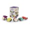 Set de 5 masinute colorate, 12 cm, din materiale ecologice, de la 18 luni