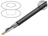 Cablu ecranat 1x2x22AWG, folie Al-PET, PVC negru, 300V, 305m