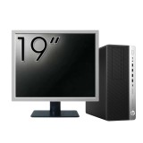 Pachet Calculator Second Hand HP EliteDesk 800 G3 Tower, Intel Core i3-6100 3.70GHz, 8GB DDR4, 256GB SSD, DVD-ROM + Monitor 19&amp;quot; NewTechnology Med