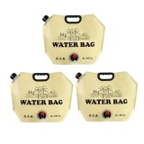 Set 3 Saculeti Apa Pliabili 8L Camping Calatorii Bej - Portabil, Maner, Etansare, Polietilena