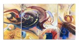 Cumpara ieftin Set 3 tablouri abstracte GIGANT pictat manual, Cosmos, 200x100cm ulei pe panza