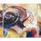 Set 3 tablouri abstracte GIGANT pictat manual, Cosmos, 200x100cm ulei pe panza
