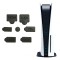 Set 7 capace din silicon pentru protectie porturi consola PlayStation 5, Negru