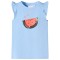 Tricou pentru copii cu maneci cu volane, albastru deschis, 128