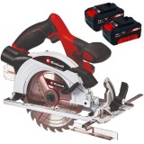 Einhell TE-CS 18/165-1 Li PXC + Twinpack - Fierastrau circular 165x20x1.6 mm + Set 2 acumulatori Li-Ion 18 V 4 Ah