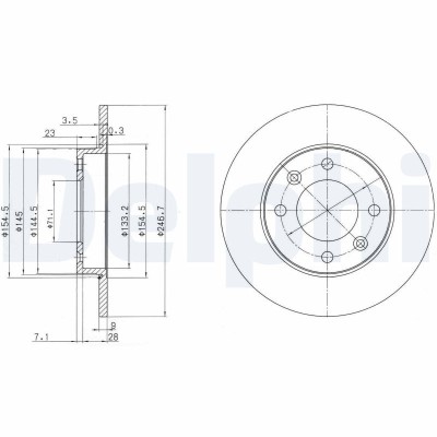 DELPHI BG3653 Disc frana foto