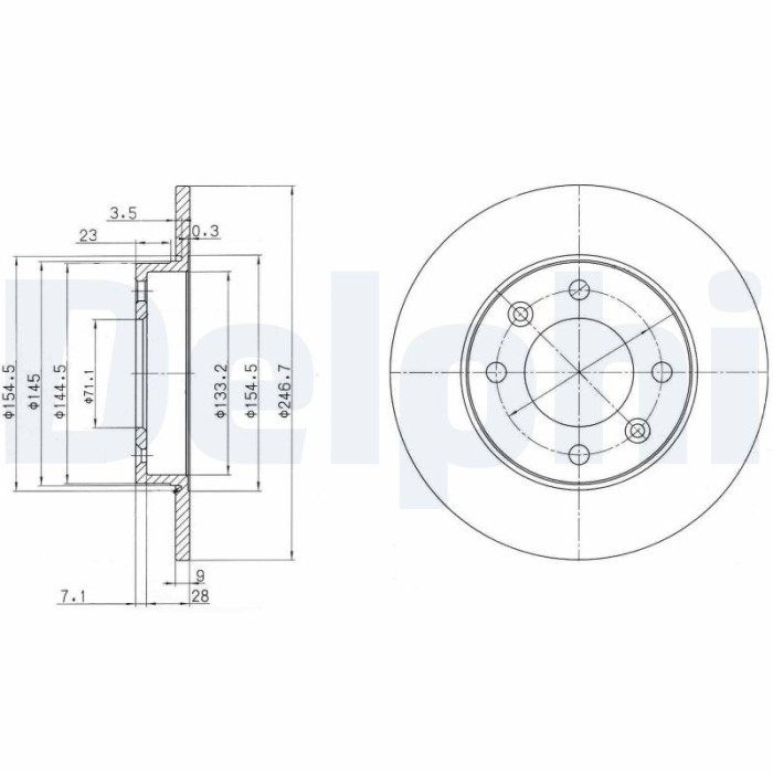 DELPHI BG3653 Disc frana