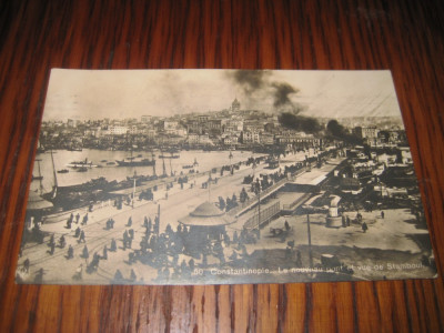 A992-Constantinopole- Pont de Stamboul-carte postala veche anii 1912 stare buna. foto