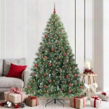 VidaXL Brad de Crăciun artificial cu 300 LED Verde 210 cm PE și PVC 3397861