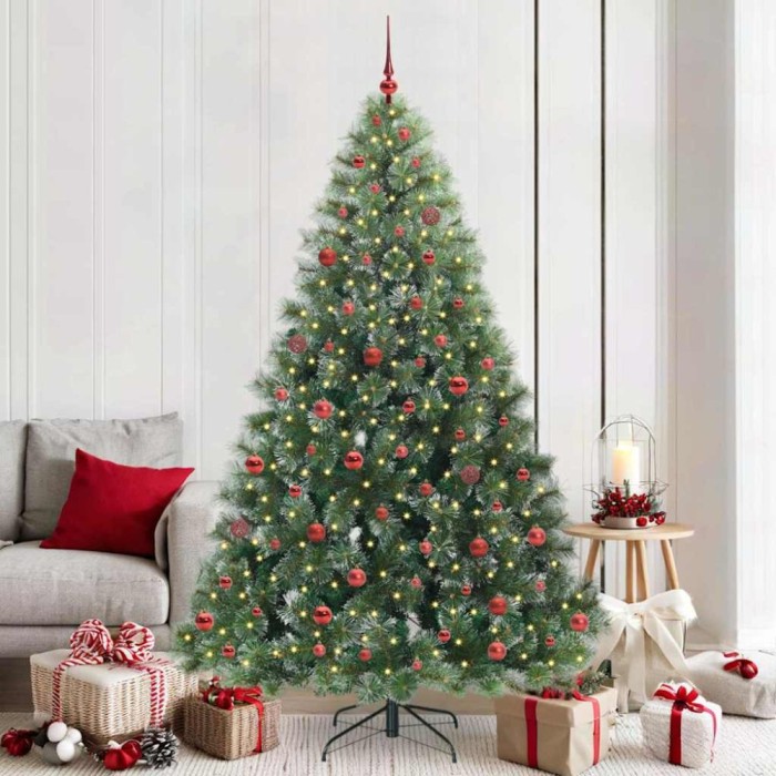 vidaXL Brad de Crăciun artificial cu 300 LED Verde 210 cm PE și PVC 3397861