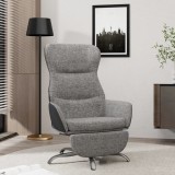 VidaXL Scaun de relaxare cu taburet, gri deschis, material textil
