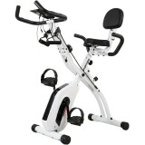 SPORTNOW Bicicletă statică pliabilă cu 8 niveluri de rezistență Volant Ecran LCD Bluetooth Pulsometru și Șa reglabilă | Aosom Romania
