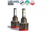 Bec LED H15 72W 10000lm, Kit Auto Fara Eroare, 6000K, 9-32V, Racire Turbo, Design Compact, Compatibil EMC, KRU028