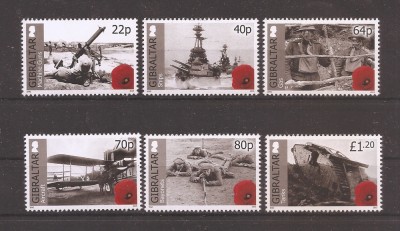 Gibraltar 2015 &amp;ndash; 100 de ani de la Primul Război Mondial(serie), MNH foto