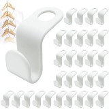 Cumpara ieftin Set 30 carlige pentru umerase, multifunctionale, economisire spatiu, plastic, 3.5 x 2 cm, alb