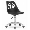 Scaun birou rotativ Leobert Artool Print, PP negru, 50x57x81.5-93.5 cm, ergonomic, metal cromat, roti cauciuc