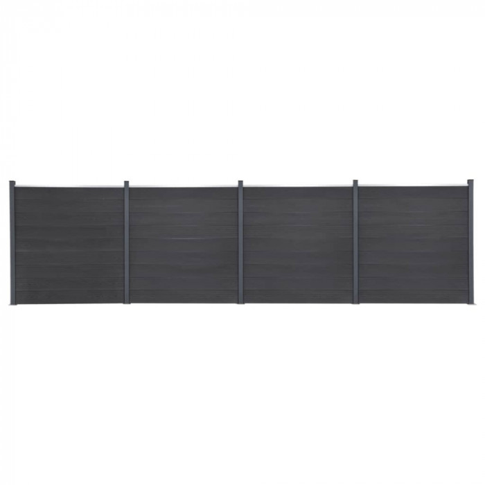 vidaXL Set panouri pentru gard, gri, 699x186 cm, WPC