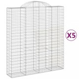 Cumpara ieftin Cosuri gabion arcuite, 5 buc, 200x50x220/240cm, fier galvanizat