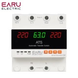 Cumpara ieftin Comutator de Transfer Automat de Putere EARU EAATS-H cu monitorizare tensiune, 2P 100A ATS, Sina DIN pentru Panouri Fotovoltaice