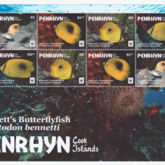 9-WWF 2016 PENRHYN ButerflyFishes Coala cu 2 serii de 4 timbre nestampilate MNH