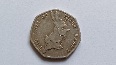Marea Britanie / Anglia -50 Pence-2017- Peter Rabbit foto