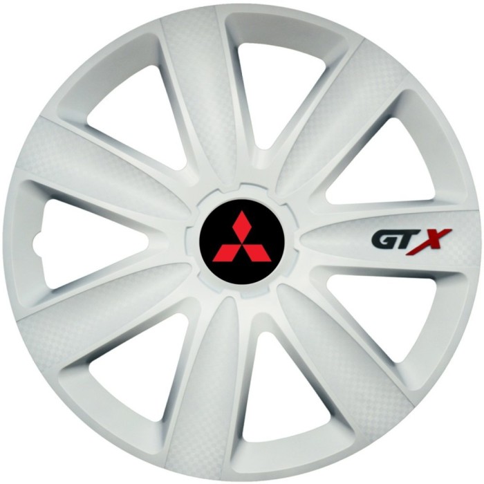 Set 4 Capace Roti GTX Alb R15, Compatibil Cu Mitsubishi