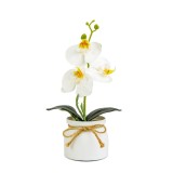 Decoratiune cu planta artificiala &ndash; Orhidee alba &ndash; 20 x 9 cm Cod produs: 11889B Best CarHome