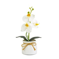 Decoratiune cu planta artificiala ? Orhidee alba ? 20 x 9 cm Cod produs: 11889B Best CarHome foto