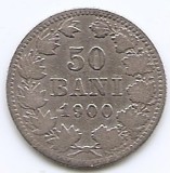 Romania 50 bani 1900 - Carol I, Argint 2.5 g/835, 18.6 mm, KM-23