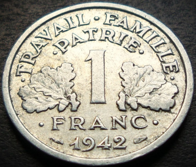 Moneda istorica 1 FRANC - FRANTA, anul 1942 * cod 3930 foto