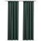Draperii opace aspect in, cu carlige, 2 buc. verde, 140x245 cm
