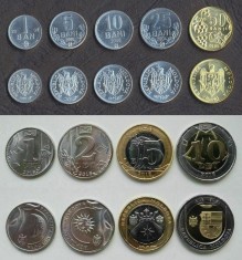 MOLDOVA █ SET COMPLET DE MONEDE 1+5+10+25+50 Bani +1+2+5+10 Lei 2000-2023 █ UNC