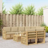 vidaXL Set de canapele de exterior 9 pcs Alb și Bej 59 x 59 x 37 cm 3392093