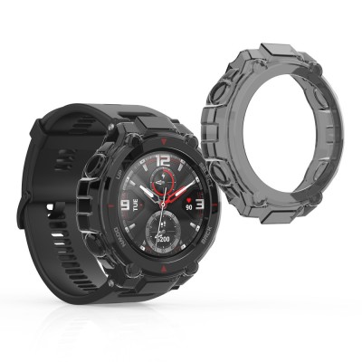 Set 2 Huse Kwmobile pentru Huami T-Rex/T-Rex Pro, Silicon, Negru, 58459.03 foto