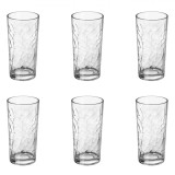 Set Pahare Sticlă, Crackled, Transparent, Capacitate 250ml, 6 Bucăți, Oem