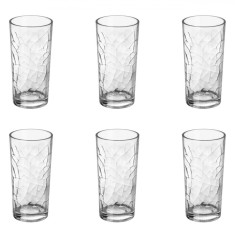 Set Pahare Sticlă, Crackled, Transparent, Capacitate 250ml, 6 Bucăți