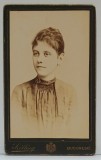 ATELIER FOTOGRAFIC SZOLLOSY , BUCURESTI , TANARA IN STUDIO , FOTOGRAFIE C.D.V. , CCA. 1900