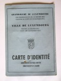 Rara! Carte de identitate/buletin cu foto 105x75 mm Luxemburg/Luxembourg 1961