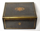 Caseta / cutie mare din lemn cu intarsie alama - Napoleon III - secol XIX