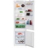 Combina frigorifica incorporabila Beko BCSA306E4ZSN, 298 l, HarvestFresh, Everfresh+, Raft sticle, Compresor ProSmart Inverter, Display touch control,
