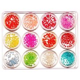 Cumpara ieftin Kit mixt nail art, 12 buc - pătrat 5g, INGINAILS