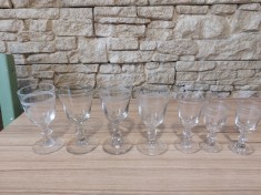 Vand 7 pahare vechi,modele diferite prelucrate manual in zona secuimii,in Glajaria din Bicsad