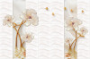 Fototapet de perete autoadeziv si lavabil Flori albe de marmura, abstract, 350 x 200 cm