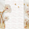 Fototapet de perete autoadeziv si lavabil Flori albe de marmura, abstract, 270 x 200 cm