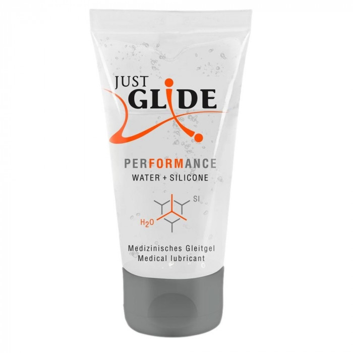 Lubrifiant Vegan, Just Glide, Performance, pe baza de apa si silicon, 50ml