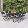 VidaXL Set de servit masa pentru grădină, 7 piese, gri și negru