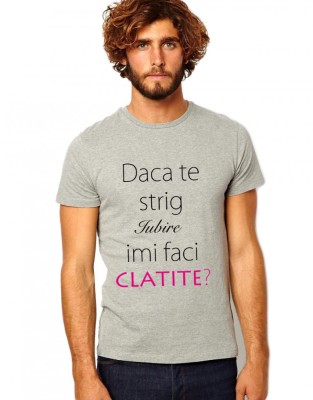 Tricou gri barbati, Iubire - M foto